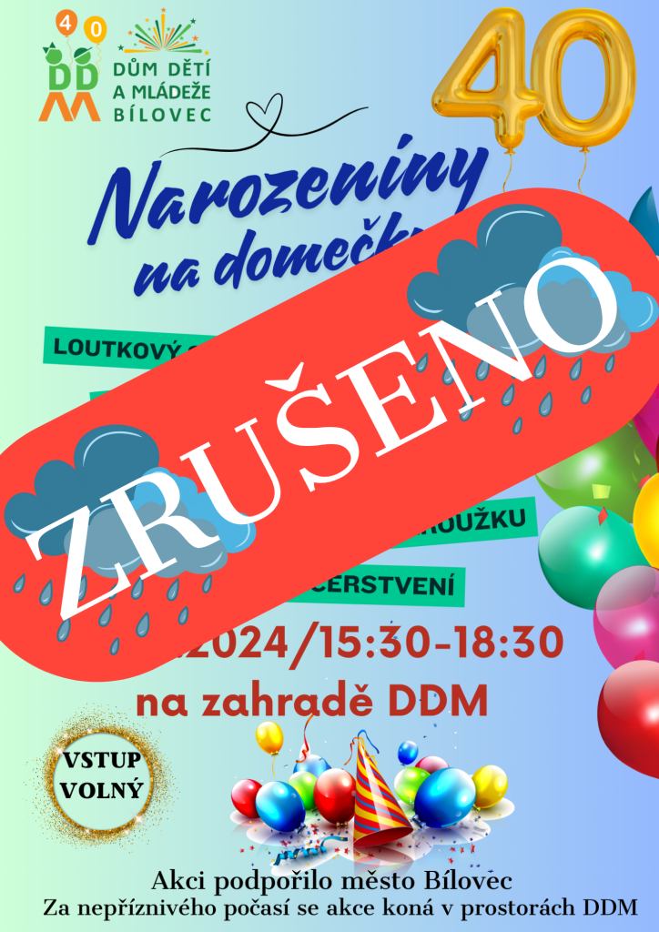 Narozeniny na domečku - AKCE ZRUŠENA