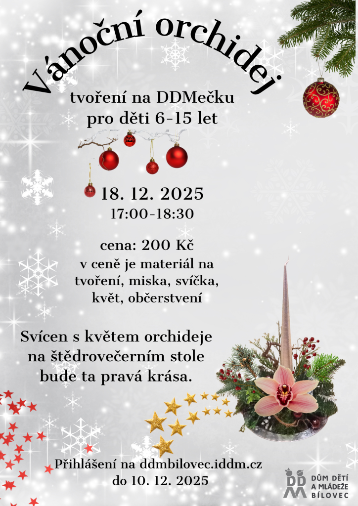 Vánoční orchidej- tvoření svícnu na stůl