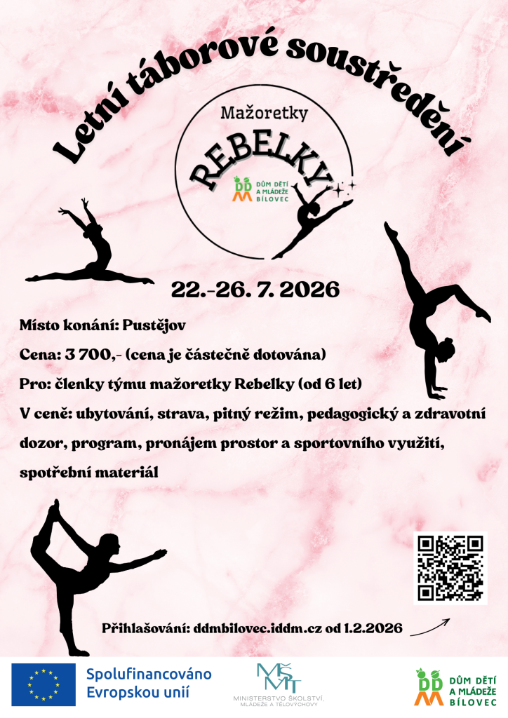 Letní táborové soustředění mažoretky Rebelky