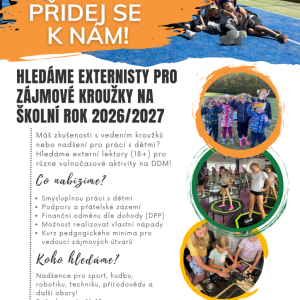 Hledáme nové externisty - vedoucí kroužků